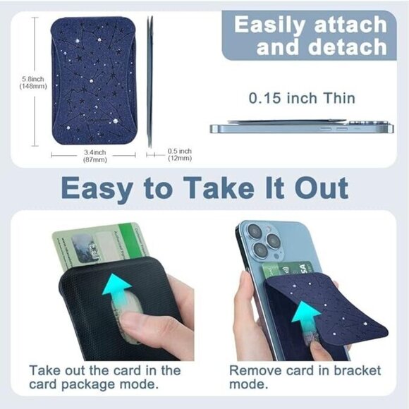 Magnetic Wallet Magsafe with Stand iPhone 15/14/13 Card Holder Wallet New - Picture 6 of 10